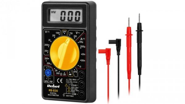 Miernik uniwersalny multimetr cyfrowy z wyświetlaczem LCD REBEL RB-830