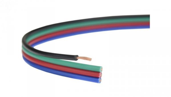 Przewód wstążkowy montażowy TLWY RGB LED 4x0,35 150V kolorowy /100m/