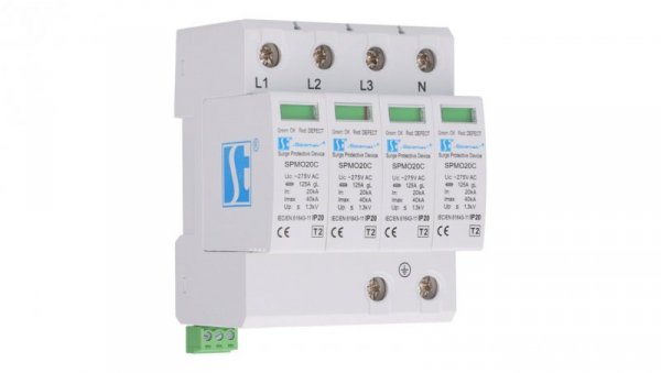 Ogranicznik przepięć Typ T2 4P 12,5kA TN-S/TT monoblok SPA401