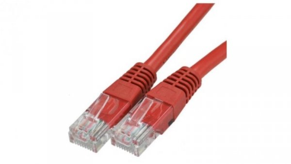 Patchcord UTP kat.5e kabel sieciowy LAN 2x RJ45 linka czerwony 10m