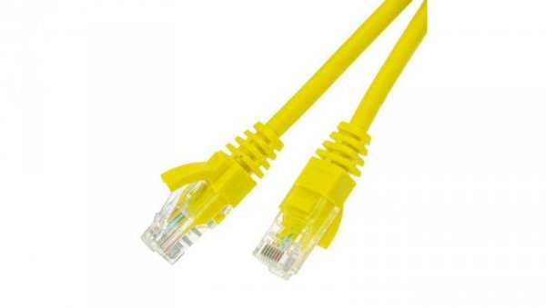 Patchcord UTP kat.5e kabel sieciowy LAN 2x RJ45 linka żółty 0,5m