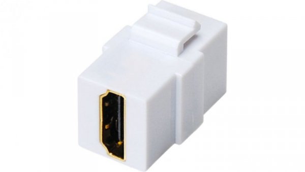 Gniazdo HDMI typu keystone (2x żeńskie), kolor biały ALANTEC MKA-HDMI-B