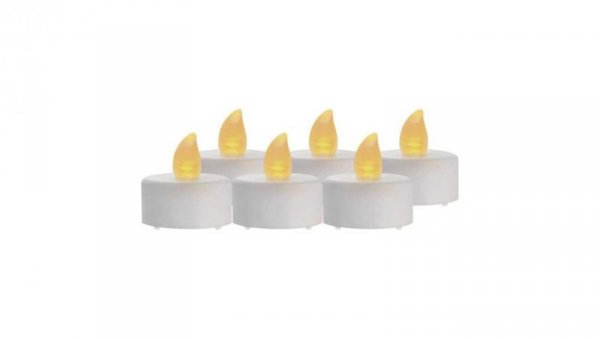 Świeczki tealight białe 6x CR2032, vintage, kpl. 6 szt DCCV11