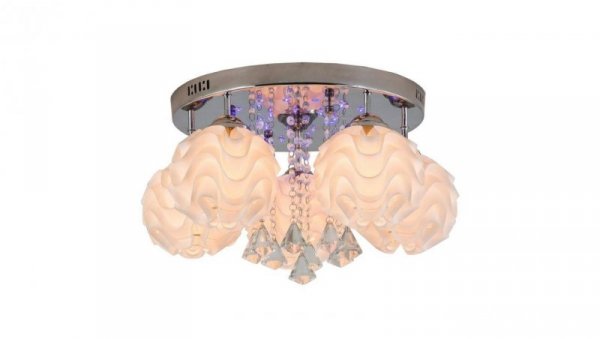 Lamp sufitowa z wiszącymi kryształkami Sada z chromowaną rozetą LP-119/5C Light Prestige