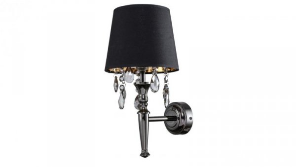 Kinkiet ścienny VIGO z stylowymi kryształkami do sypialni LP-0412/1W BK Light Prestige