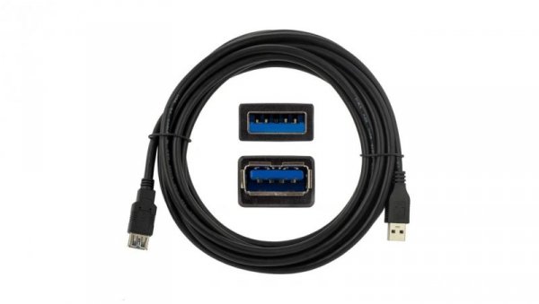 NEKU Kabel przedłużacz USB 3.0 A (wtyk / gniazdo) czarny 0,8m