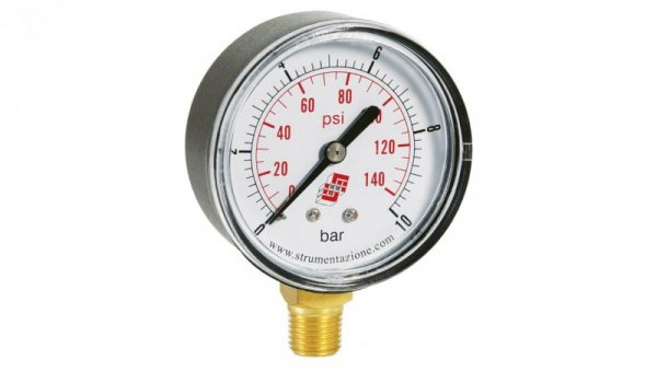 Manometr standardowy z przyłączem dolnym, śr. 63mm, 0-25bar, G1/4, M63R.PL025G14