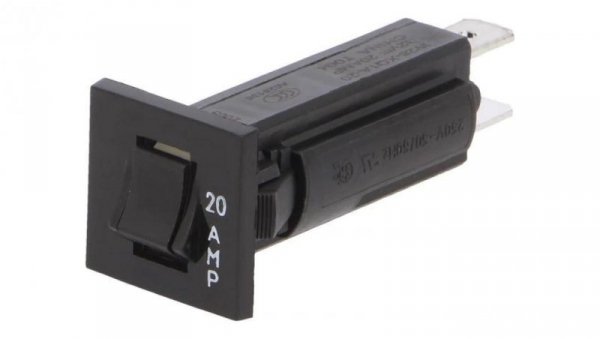 Wyłącznik nadprądowy 250VAC 32VDC 20A SPST-NC na panel 3-1393250-3