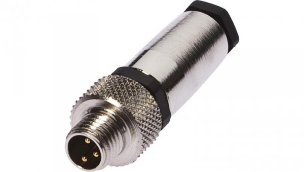 VK003078, Złącze kablowe Ø3.5-5mm, 4A, 60V, -40-85C, M8 Męskie 3pin, IP67, Mosiądz