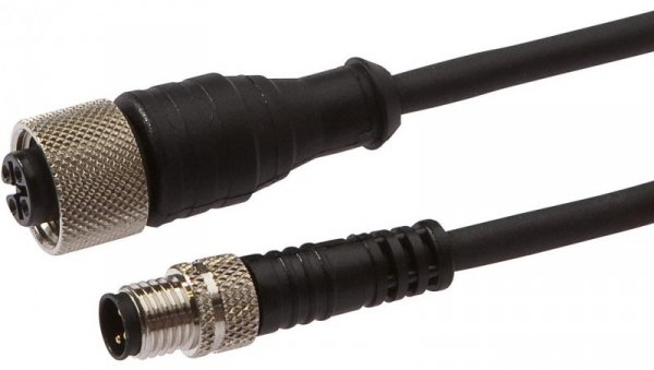 VK200F64, Kabel przyłączeniowy, 2m, M12 żeński 3pin prosty, M8 męski 3pin prosty, 3x0,34mm², PUR, 60V, IP67