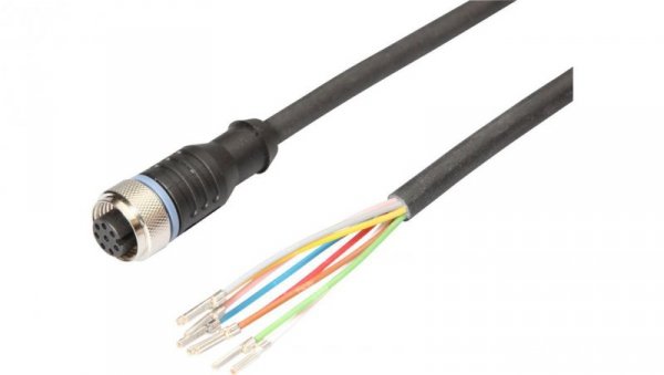 VKAE0A25, Kabel przyłączeniowy, 15m, M12 żeński 8pin prosty, Końcówka wolna, 8-żyłowy, PUR, Ø5,9mm