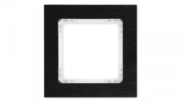 DECO Ramka uniwersalna pojedyncza - aluminium szczotkowane (ramka: czarna spód: biały) 12-0-DRA-1