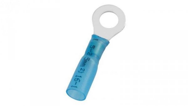 Zacisk oczkowy rozmiar przewodu 2.5mm2 O 6.4mm izolowany średnica wew 6.4mm Niebieski RS PRO /100szt./