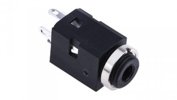 Złącze Jack 3,5 mm Żeński Stereo Montaż na panelu Czarny 500 V DC, 500 V AC /5szt./