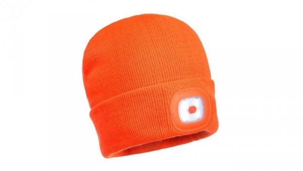 CZAPKA B029 Z LAMPKĄ LED/USB POMARAŃCZOWA