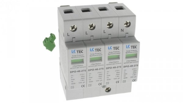 Ogranicznik przepięć ze zdalną sygnalizacją 275V AC Typ T2 4P 20kA 1,3kV