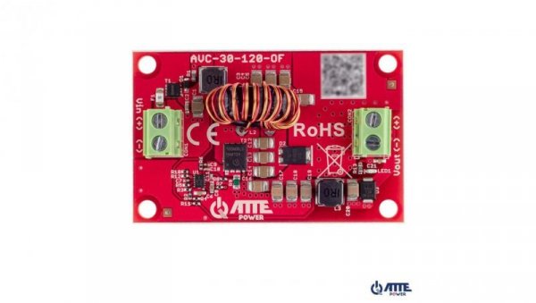 Moduł do zasilania rejestratora 12V, przetwornica DC/DC stabilizująca napięcie, Vin 10...30VDC, Vout 12VDC, Iout 2,5A, Pout 30W