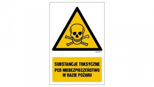 ZNAK - GF008 Substancje toksyczne. Niebezpieczeństwo w razie pożaru 50 x 75 cm FS - Folia samoprzylepna foto.