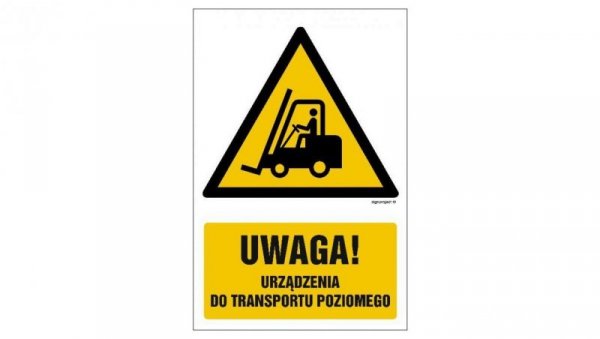 ZNAK - GF013 Uwaga - urządzenie do transportu poziomego 50 x 75 cm FS - Folia samoprzylepna foto.