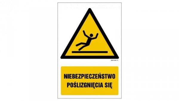 ZNAK - GF019 Niebezpieczeństwo poślizgnięcia się 50 x 75 cm KN - Folia podłogowa