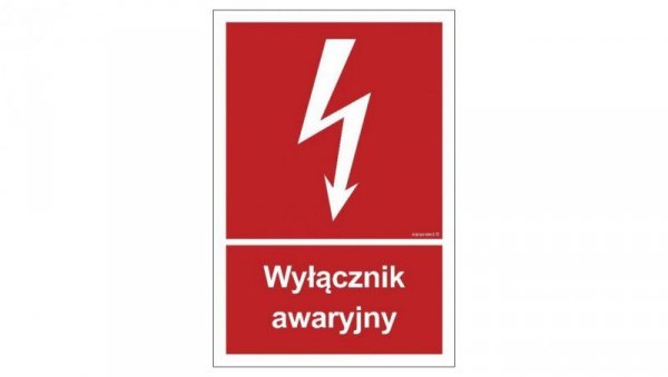 ZNAK - BC034 Wyłacznik awaryjny 50 x 74 cm FN - Folia samoprzylepna