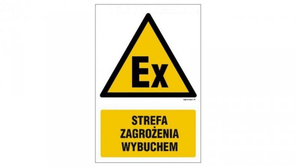 ZNAK - GF064 Strefa zagrożenia wybuchem 50 x 75 cm KN - Folia podłogowa