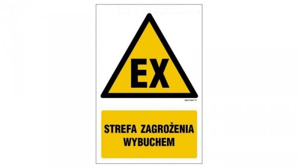 ZNAK - GF080 Uwaga! Niebezpieczeństwo wybuchu Materiały wybuchowe 70 x 105 cm FN - Folia samoprzylepna