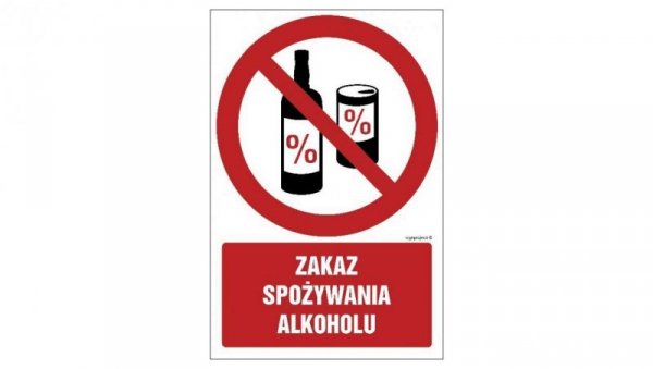 ZNAK - GC031 Zakaz spożywania alkoholu 50 x 75 cm FS - Folia samoprzylepna foto.
