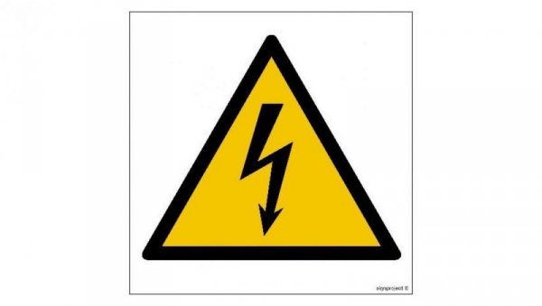 ZNAK - GD012 Ostrzeżenie przed napięciem elektrycznym 25 x 25 cm TS - Płyta TD foto.