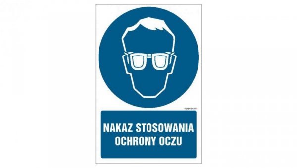 ZNAK - GL042 Nakaz stosowania ochrony oczu 50 x 75 cm KN - Folia podłogowa