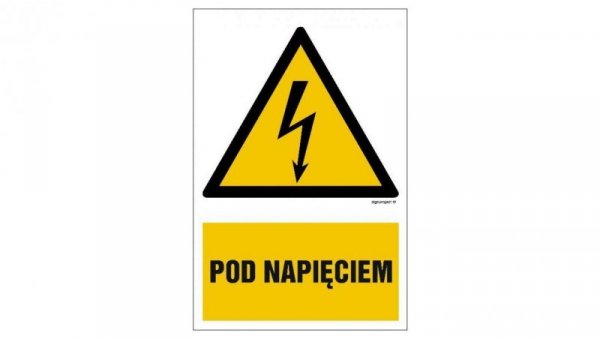 ZNAK - HA008 Pod napięciem 70 x 105 cm FN - Folia samoprzylepna