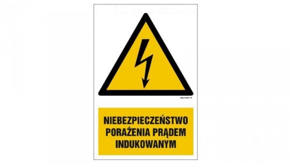 ZNAK - HA013 Niebezpieczeństwo porażenia prądem indukowanym 35 x 52,5 cm PN - Płyta 1mm