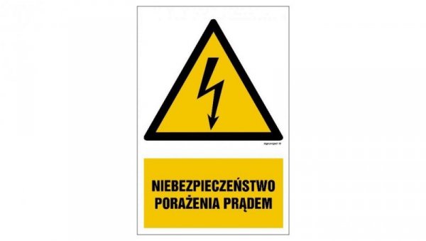 ZNAK - HA031 Niebezpieczeństwo porażenia prądem 50 x 75 cm FN - Folia samoprzylepna