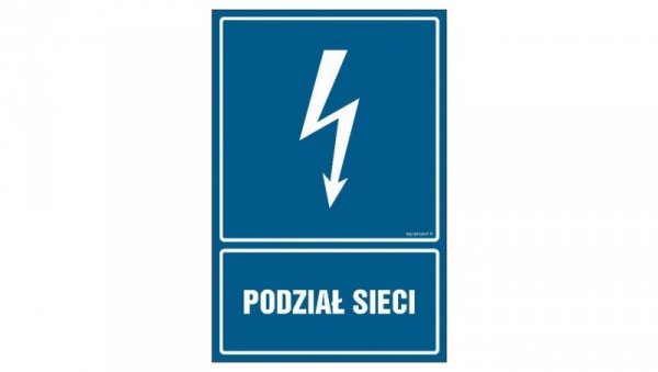 ZNAK - HG002 Podział sieci 70 x 105 cm FN - Folia samoprzylepna