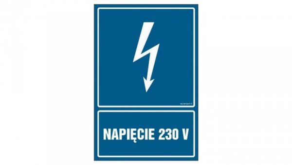 ZNAK - HG008 Napięcie 230 V 15 x 22,5 cm FN - Folia samoprzylepna