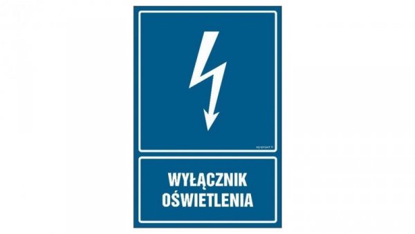 ZNAK - HG028 Wyłącznik oświetlenia 70 x 105 cm FN - Folia samoprzylepna