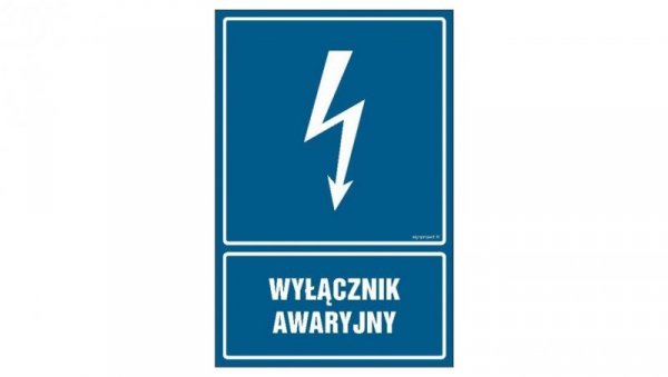 ZNAK - HG032 Wyłącznik awaryjny - arkusz 9 naklejek 5 x 7,5 cm FN - Folia samoprzylepna