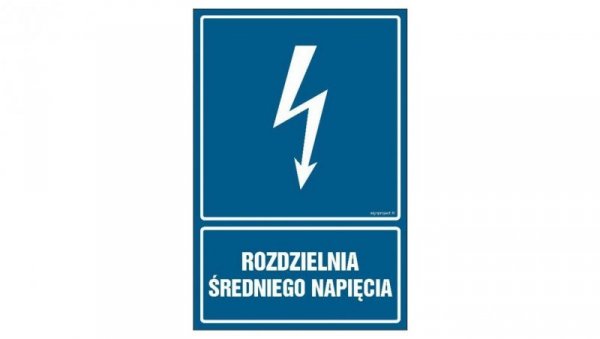 ZNAK - HG034 Rozdzielnia średniego napięcia 35 x 52,5 cm PN - Płyta 1mm