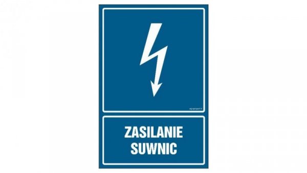 ZNAK - HG036 Zasilanie suwnic 7,5 x 10 cm PN - Płyta 1mm