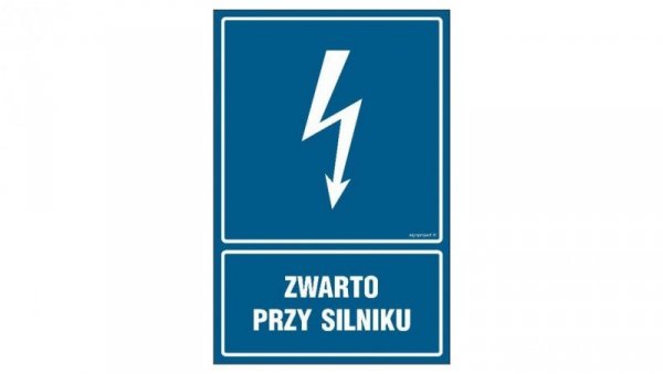 ZNAK - HG047 Zwarto przy silniku 10 x 15 cm PN - Płyta 1mm