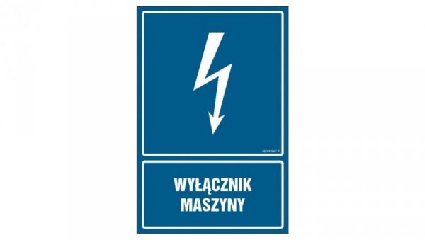 ZNAK - HG051 Wyłącznik maszyny 15 x 22,5 cm FN - Folia samoprzylepna