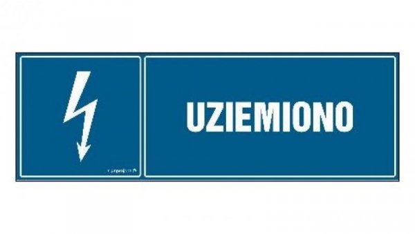 ZNAK - HH003 Uziemiono - arkusz 8 naklejek - arkusz 8 naklejek 10 x 3,3 cm FN - Folia samoprzylepna
