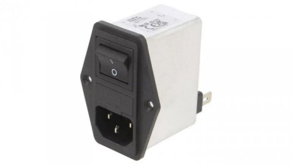 Złącze zasilające AC męskie 4A 250VAC C14 (E) 1mH FN284-4-06