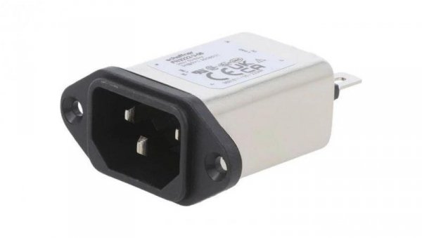Złącze zasilające AC męskie 3A 250VAC C14 (E) 2,5mH FN9222-3-06