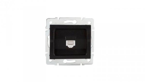 Kanlux Mowion LOGI 02-1400-042 czarny mat, Gniazdo komputerowe pojedyncze (RJ45Cat 6 Jack)