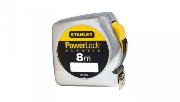 MIARA POWERLOCK, CHROMOWANA OBUDOWA PLASTIKOWA 8M/25MM L