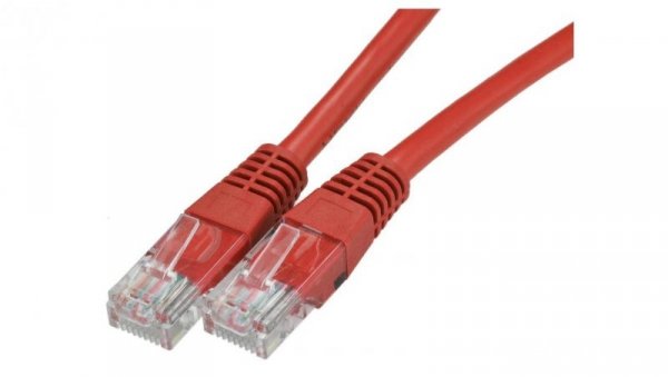 Patchcord UTP kat.6 kabel sieciowy LAN 2x RJ45 linka czerwony 0,5m