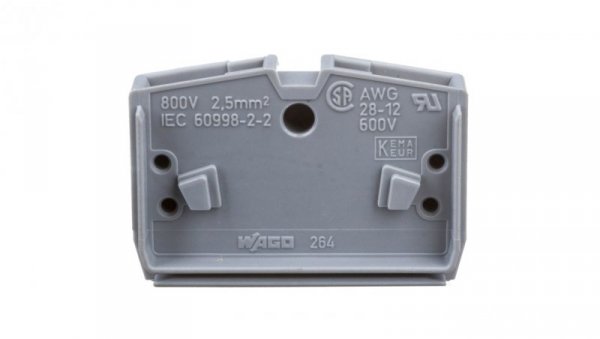 Złączka 2-przewodowa wewnętrzna 2,5mm2 szara 264-321