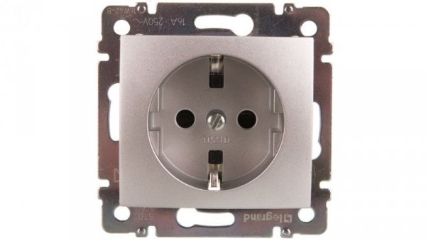 VALENA Gniazdo pojedyncze SCHUKO aluminium 770121
