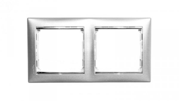VALENA Ramka podwójna aluminium szczotkowane 770332